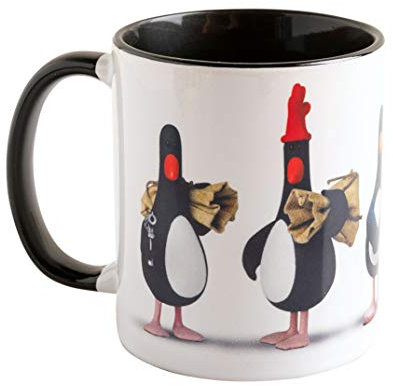 Feathers McGraw Line Up Mug | Black Handle | Wallace and Gromit | Classic Cartoon Themed Mug | 312 ml | Dishwasher and Microwave Suitable | Gift Idea