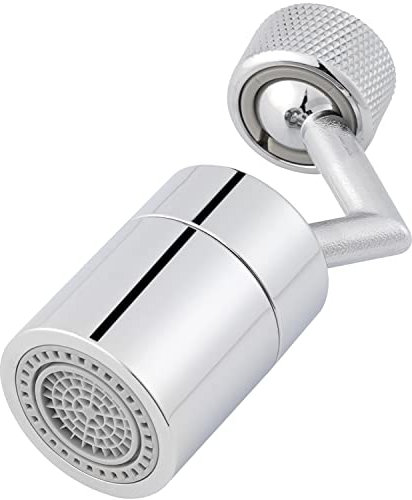 Waternymph 720 Grad drehbarer Wasserhahnbelüfter, Doppelfunktions-Badhahn-Sprühbelüfter zum Waschen des Gesichts, Gurgeln und Augenspülen, 22 mm Innengewinde - Rändeln