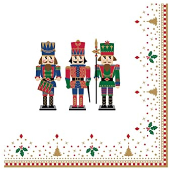 20 Servietten Nußknacker-Parade | Dekoration | Holz | Winter | Weihnachten | Tischdeko | Decoupage | Serviettentechnik 33x33cm