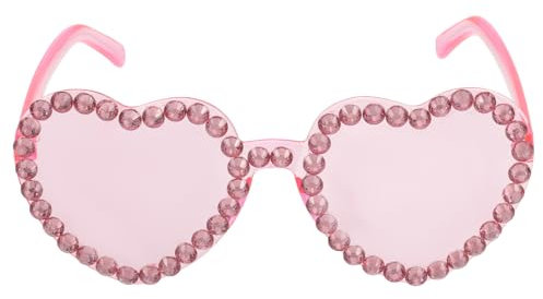 PRETYZOOM Herzform Sonnenbrille Kunststoff Partybrille Rosa Herz Brille Mode Neuheit Unisex Karneval Maskerade Musikfestival Kostüm Hawaii Party Foto Requisiten
