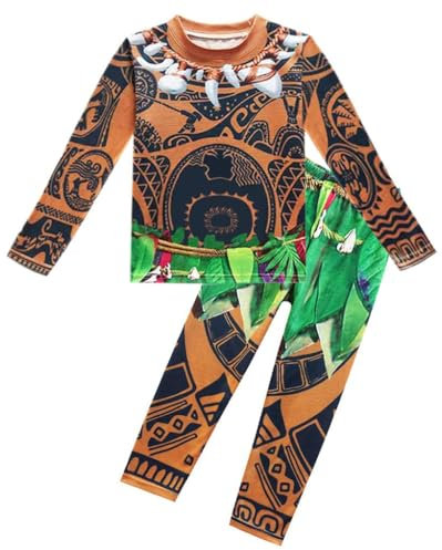 Lito Angels Maui Kostüm Kleid Pyjama für Kleinkind Jungen, Sweartshirt Hose Bekleidungssets Verkleidung Schlafanzug, Größe 5-6 Jahre 116, Braun 293