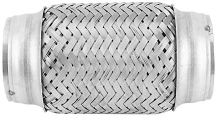 Tubo flexible de escape, tubo flexible de escape de 2,5 x 6 pulgadas, tubo de junta flexible corrugado de acero inoxidable, accesorio universal