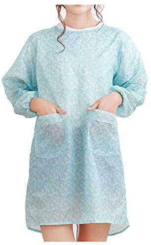 FYYSJW Kitchen Apron,Men And Women Long Sleeve Aprons Waterproof And Oil Proof Smock Overalls Adult Home Kitchen Cooking Apron,Blue,41 Wx35 L