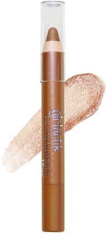 Girlactik 3-in-1 Lip Sparkle Balm - Long-Lasting Hydrating Lip Balm, Topper & Lip Pencil for Radiant, Versatile Gloss - Cruelty-Free (Bronze Sparkle)