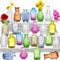 Kleine Vasen Set mehrfarbig 24Stück Mini Vase Glas Vintage Hochzeit Kristalle Klare Blumenvase Verschiedene Groessen Modern Schmal Glasvasen Tischdeko Fur Blumen Deko Wohnzimmer Bad Muttertagsgeschenk