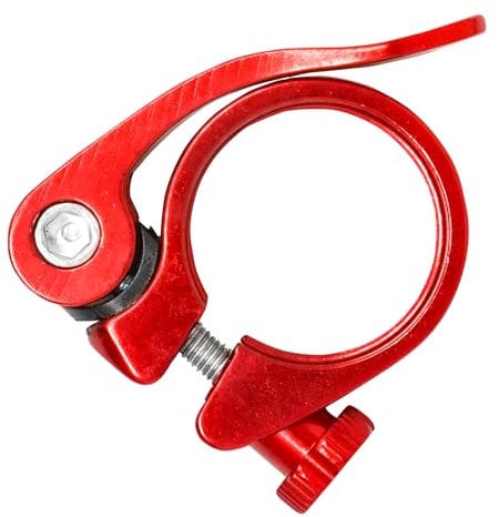 Laxzo ® Aluminum Alloy Quick Release Bicycle Seatpost in Red - 31.8mm for Mountain & Road Bikes