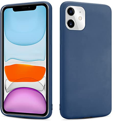 SHAANS Silicone Case Compatible With iPhone 11 (6.1), Silicone Rubber Shockproof Phone Case Soft Matt Finish (Navy Blue)