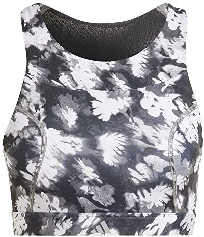 adidas Damen Running Mittlerer Halt Sports-BH, Black/White, L