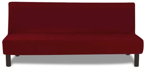 FIGOOO Sofabezug ohne Armlehnen 3 Sitzer Elastisch Sofa Überzug Armloser Waschbar Sofaüberwurf Sofahusse Schonbezug für Clic Clac Couchbezug ohne Armlehne,Burgundisch
