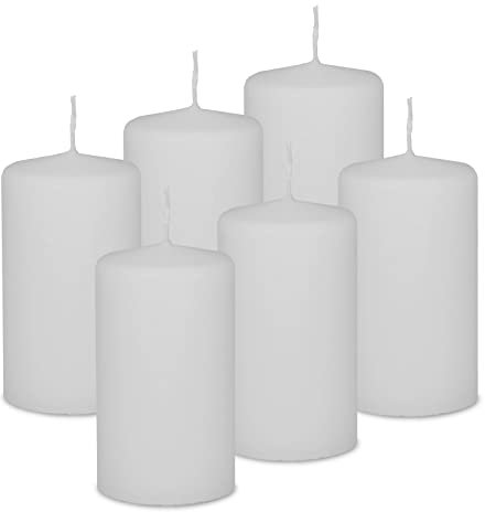 DecoLite: 6x Stumpenkerzen 100/60 mm Safe Candle - Selbstverlöschend - Brenndauer ca. 36 Stunden - 100% made in Germany von Wenzel Kerzen Wachskerzen - RAL Zertifiziert (weiss)