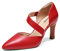DREAM PAIRS Women's High Heels Pumps Dress Closed Pointed Toe Comfortable D'Orsay Pumps Shoes for Wedding Dancing SDPU2350W,Size 5,Red-Pu,SDPU2350W