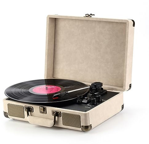 MegLob Giradischi A Valigia, Giradischi Vintage in Vinile, Altoparlante Portatile, Supporta Fonografo LP 33/45/78 Giri/Min, Giradischi di Dimensioni Generali, Grammofono Vintage Compatto,B