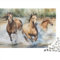 Three Horses Crossing The River Puzzles 1000 Teile,Puzzle Für Erwachsene, Animal Art Puzzle, Geschicklichkeitsspiel Für Die Ganze Familie,Puzzle Farbenfrohes 1000pcs (75x50cm)