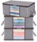 Lifewit 3 Pack Clothes Storage Bag Foldable Storage Boxes with Lids Underbed Wardrobe Storage Organiser with Sturdy Fabric Clear Window for Clothing Bedding Sweaters T-shirts Blankets, 35L, Light Gray