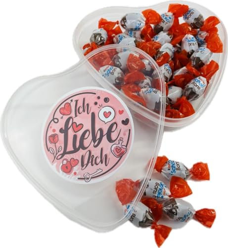 OYOY Liebes Schokolade Geschenkset I Herzdose Ich liebe Dich gefüllt mit 300g Kinder Schokobons I Kinder Schokolade Valentinstag I Muttertag Schokolade I Partner Geschenke