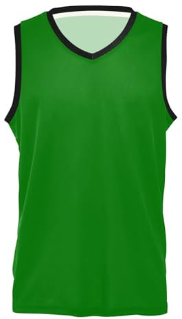 Azure Basketball-Trikot für Herren, klassisches Sport-Basketball-Shirt, athletische Sport-Shirts, Teamuniform, Grün , XL