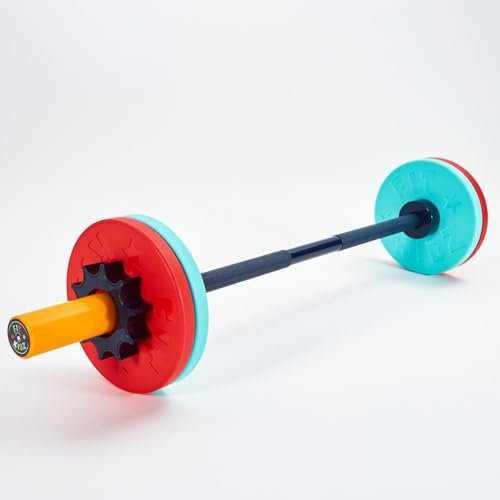 Fit Kidz Barbell & Bumper Plate Set - Kinder-Langhantel - Sport- und Fitnessspielzeug - für eine aktive Kindheit