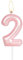 Kerze Happy 2nd Birthday,rosa Nummer 2,Geburtstagskerzen,Kuchendekoration,Kuchendekoration für Mädchen und Frauen, Hochzeitstag