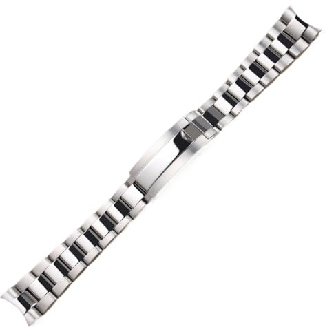 Svincoter 20mm 21mm glide lock micro adjust solid stainless steel 316L watchband fit for SUBMARINER DAYTONA GMT watch strap metal bracelet(Polished silver,21mm)