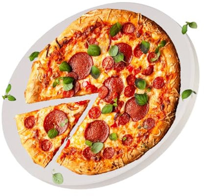 Intirilife Pierre à pizza Cordierit XL ronde - Ø33cm- pour gril et four- Pierre à pizza grande pour four pain cuisson tarte flambée - cuisinière gril à gaz plaque de pierre, pierre à cuire- beige