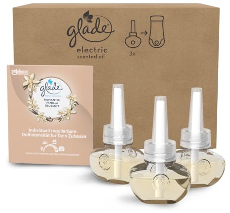 Glade Electric Scented Oil Nachfüller, Elektrischer Raumduft, 3er Pack | Nachfüller für Glade elektrischer Raumduft, Romantic Vanilla Blossom (3 x 20 ml)