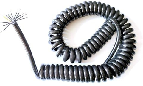 YTBHSHXZ 6 Meter 12 Core Black Power Cord Spiral Cable Expandable Spring Telescopic Wire 20AWG 0.5mm Square Cable