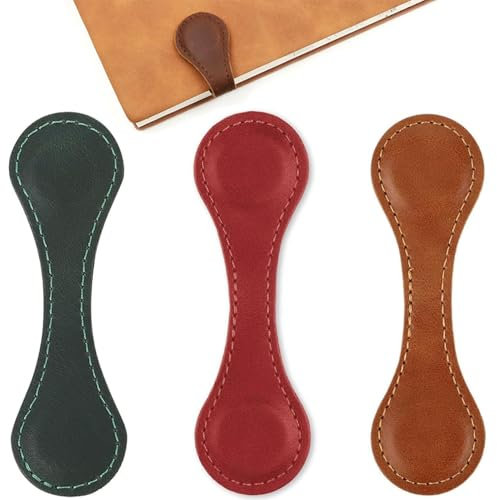3 Stück Magnetische Lesezeichen aus Leder, Personalisiert Magnet Seiten Markierungen, Buchmarker-Clip im Retro-Stil, Tragbares Lesezeichen für Leser, Geschenke für Buchliebhaber Freunde Lehrer Student
