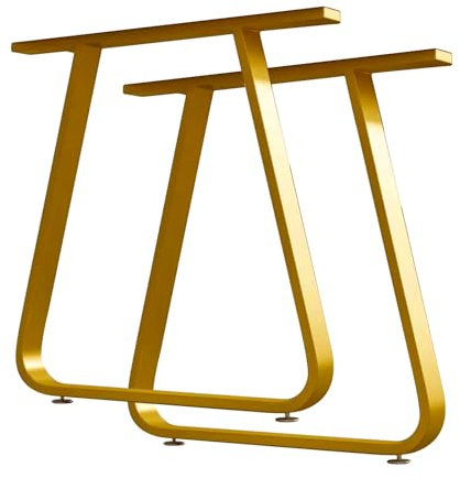 Trapezförmige Metall-Tischbeine, 72,4 cm, robust, modernes Bein für Esstisch, Couchtisch, Bartisch, Gold-Finish, 50 x 72,5 cm