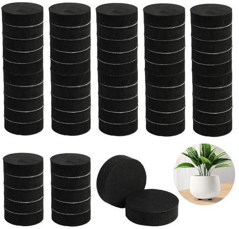 SopwMap 60 Stück Garden Unsichtbare Topffüße Für Alle Drinnen Draußen Blumentopf, Runde rutschfeste Blumentopf-Riser Mit Starken Selbstklebenden, Pflanzentopf-Füße Eva-Pads Und Möbelfüße