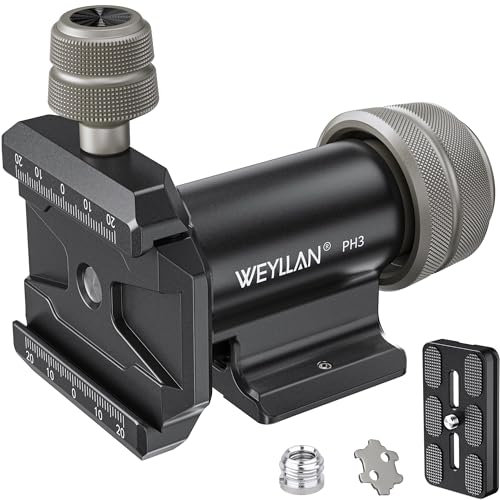 PH3 Monopod Gimbal Cabeza, Cabeza de Gimbal Monopodo, CNC All Metal Side Inclinación Cabeza con Placa Arca Swiss Quick Release para Trípode, Lentes Largas para Telefoto, Carga Máxima 22 lbs/10 kg