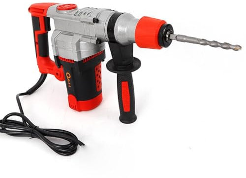 Rotary Rotary Hammer Drill, 2200W Handheld Demolition Hammer with 4 Drill Bits and Toolbox, 2 Modes, No-Load Speed 930rpm, for TV Installation Curtain Door Window Installation