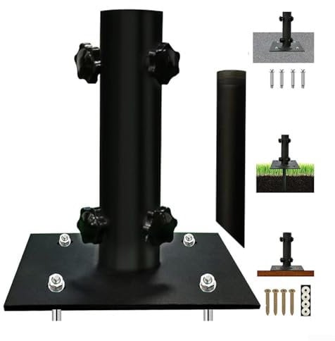 Getdoublerich Patio Umbrella Base Kit, Patio Umbrella Base Multifunctional Deck Umbrella Mount With Ground Spike Fixing For Outdoor Offset Cantilever Upright Umbrella Stand