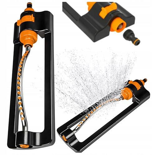 Bradas Garden Care Garten Sprinkler - Bewässerungssystem - Sprinkleranlage - Rasensprenger - Sprenkler - Bewässerung Rasen Rasenbewässerung Gartenbewässerung Schwenkregner Metall - 16 Düsen - 378 m²