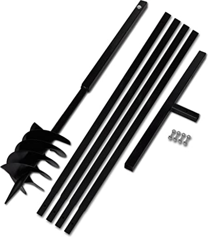Générique Tarière de Sol avec Manche 180 mm et Tube d'extension 5 m Acier,Quincaillerie,Outils,Perceuses,Tarières,10 KG,270531