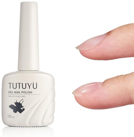 TUTUYU Clear Builder Gel Nail Polish, 12ml Transparent Nail Extension - All-Purpose Nail Strengthener & Sculpting Gel for DIY Manicure, Salon-Quality - Y153