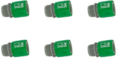Schnellkupplung Gartenschlauch 1/2 Zoll Außengewinde 6er Set Schlauchkupplung Adapter für Bewässerungssysteme kompatibel mit Standard Schlauchanschlüssen