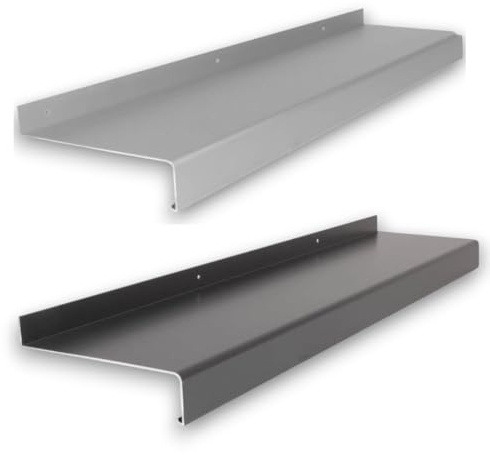 Aluminum Fensterbänke - für den Außenbereich - Individueller Zuschnitt - Putzabschlüsse und Alu-Gleitabschlüsse - EV1 silber und RAL 7016 anthrazit - Made in Germany (T 13 cm x L 70 cm)