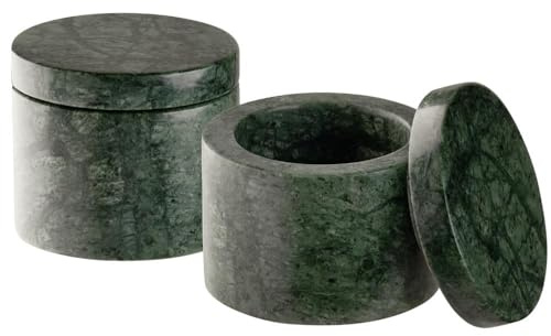 APS 15919 Dose MINERA 2er Set - Marmor, Ø 6 cm, H: 5 cm, grün, Unikat