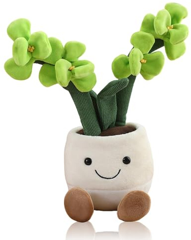 XIMEY Pianta Peluche, Peluche a Forma di Pianta, Fiori in Bambole, Giocattolo Morbido e Lavabile, Regalo per Bambini, Ragazze e Ragazzi (Orchida Verde)
