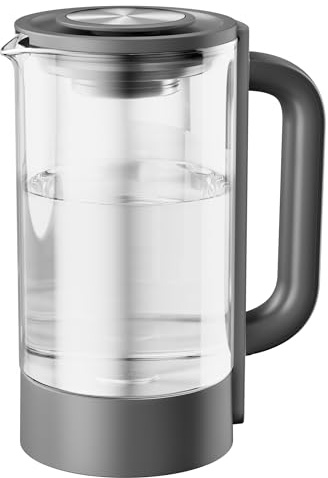 Maxblue GPWD-B Jarra de Vidrio para Waterdrop RO M6HG & M6CG | Gris Oscuro, Gran Capacidad de 1,2 L, Sin BPA, Diseñada para Caber en la Mayoría de Refrigeradores