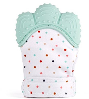 Funky Planet Beißhandschuh für Babys ab 0 Jahren - Beißhandschuh Baby Teething Toy - Raschelnder & Beruhigender Zahnhandschuh für Zahnungshilfe aus Lebensmittelechtem Silikon