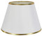 DULEE 6.3 Zoll Lampenschirm E27 E14 Glühbirne Schraube Handgefertigter Stoff Tischlampenschirm für Stehlampe, Tischlampe, Nachttischlampe (Oben) 12cm x (Höhe)15cm x (Unten)16cm,Weiß mit Goldrand