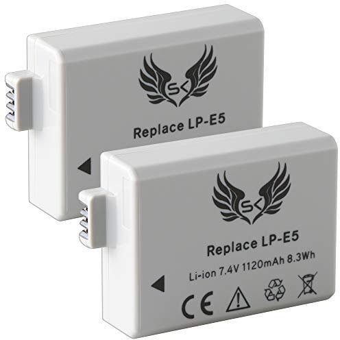 2x SK Battery Canon LP-E5 1120 mAh for Canon EOS 450D 500D 1000D / Rebel T1i XS XSi/Kiss F X2 X3