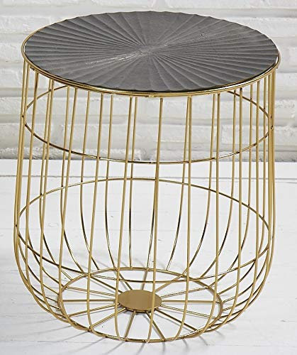 La Casa di Caesar 184605 Couchtisch rund Korb Messing 40 cm klein (1 Stück)