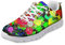 POLERO Sneaker Zapatillas de Deporte Pintura al Óleo Abstracta para Dama Mujer con Cordones 40 Talla Europea