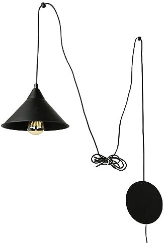 Hängeleuchte flexibel aufhängbar mit Kabel + Stecker aus Metall schwarz E27 für Arbeitsbereich Schlafzimmer Wohnzimmer Hängelampe Decke Pendelleuchte