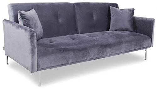 Menzzo Carla Sofa aus Velours, Grau, 191