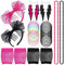 Kulannder 80er Jahre Party Kostüm Damen 1980s Accessoires Set Damen Neon Armband Ohrringe Fischnetz Handschuhe Neo Kunststoff Halskette lace 80s Lace Stirnband für Retro Fashion