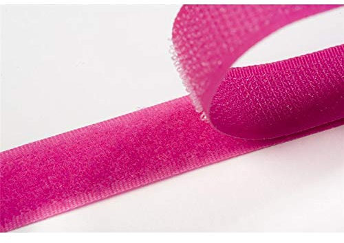 Jajasio Klettband bunt zum Nähen zum aufnähen, 20 mm, pink #09 25 Meter Flausch und Haken