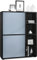 Vladon Highboard Schrank Anrichte Cuba mit 8 Fächern, Made in Germany, Korpus in Schwarz matt/Fronten in Denim matt